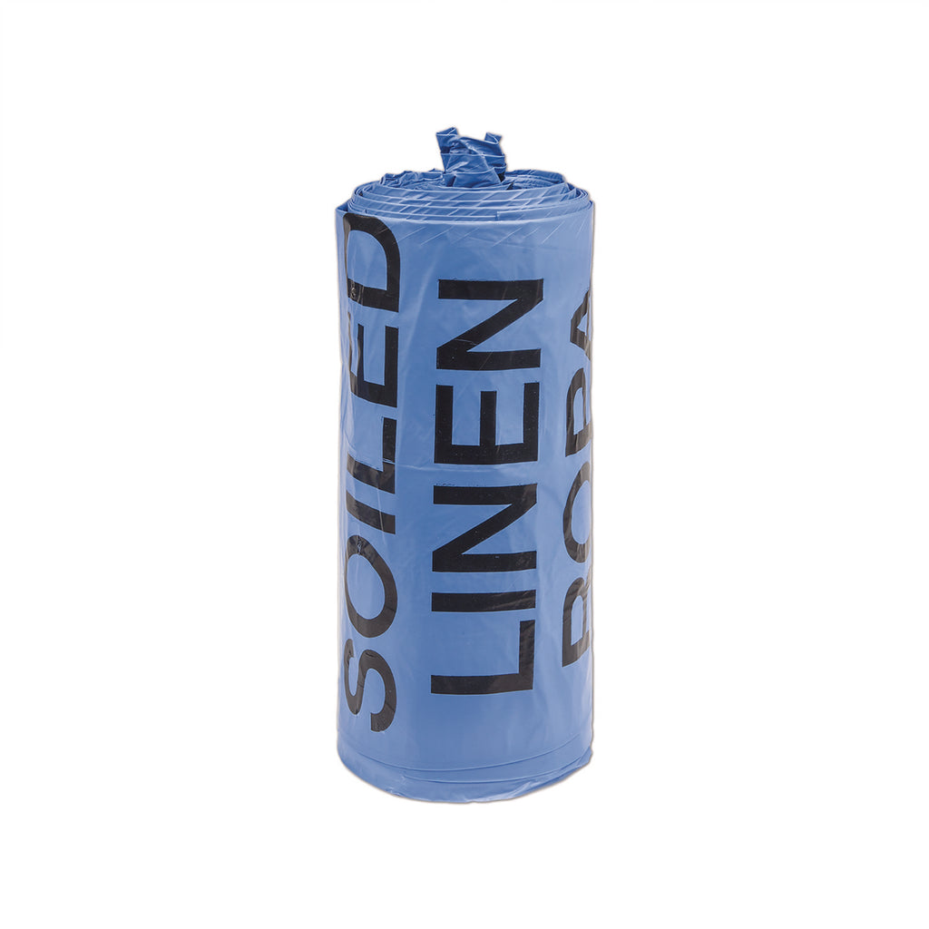 Lldpe 30X43 1 Mil Blue Printed "Soiled Linen" Can Liner Rolls