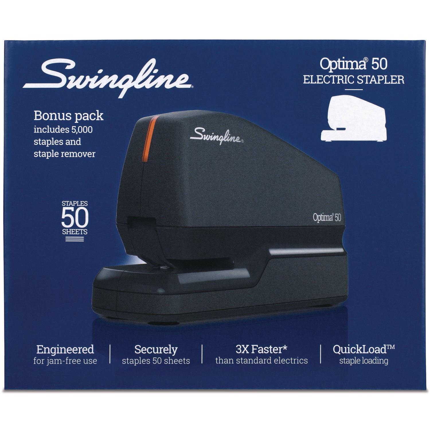Optima 45 Electric Stapler, 45-Sheet Capacity, Silver/Gray