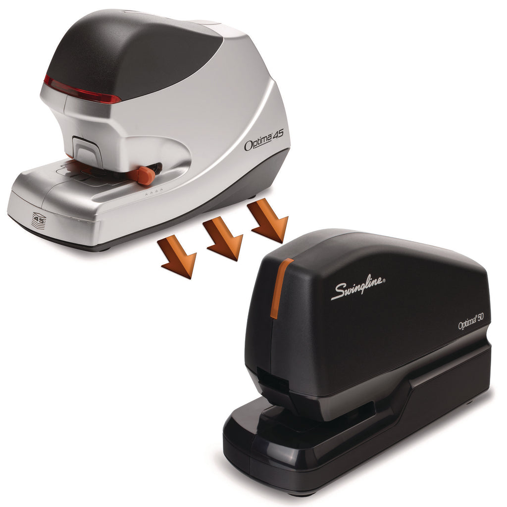Optima 45 Electric Stapler, 45-Sheet Capacity, Silver/Gray