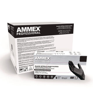 Nitrile Exam Gloves, Powder-Free, 3 mil, X-Large, Black, 100/Box, 10 Boxes/Carton
