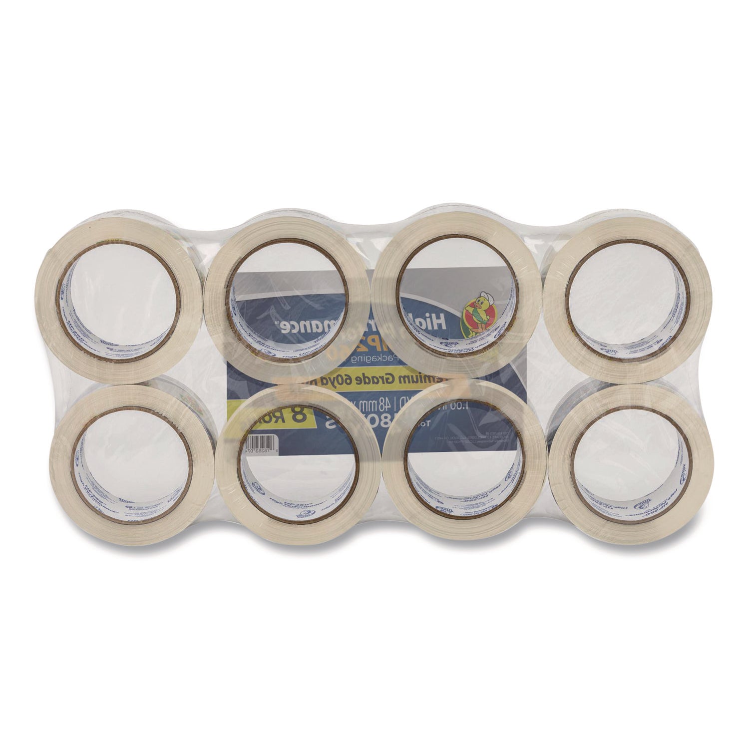 HP260 Packaging Tape, 3" Core, 1.88" x 60 yds, Clear, 8/Pack