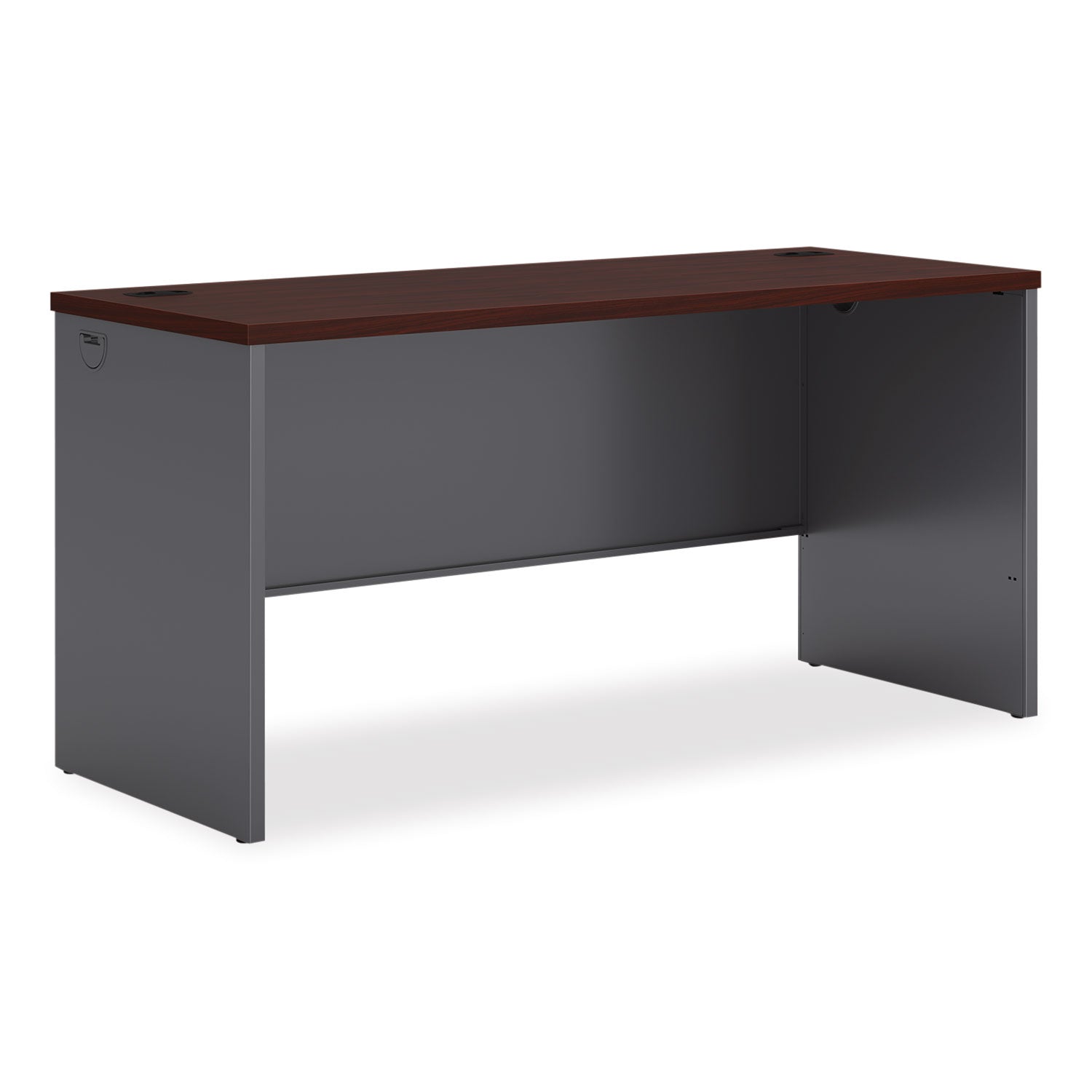 38000 Series Desk Shell, 60w x 24d x 29.5h, Mahogany/Charcoal