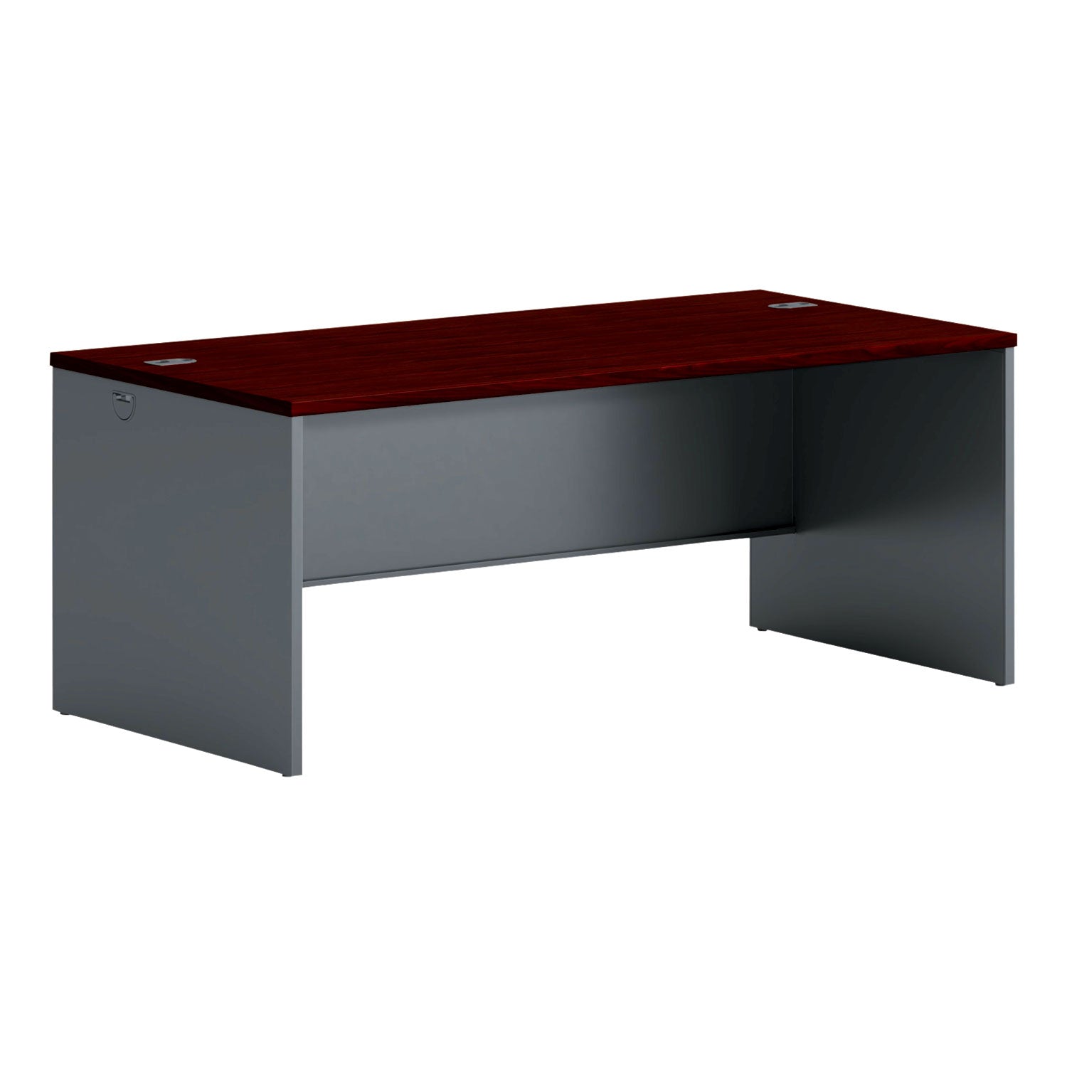 38000 Series Desk Shell, 72" x 36" x 29.5", Mahogany/Charcoal