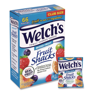 Fruit Snacks, Mixed Fruit, 0.9 oz Pouch, 66 Pouches/Box, Ships in 1-3 Business Days