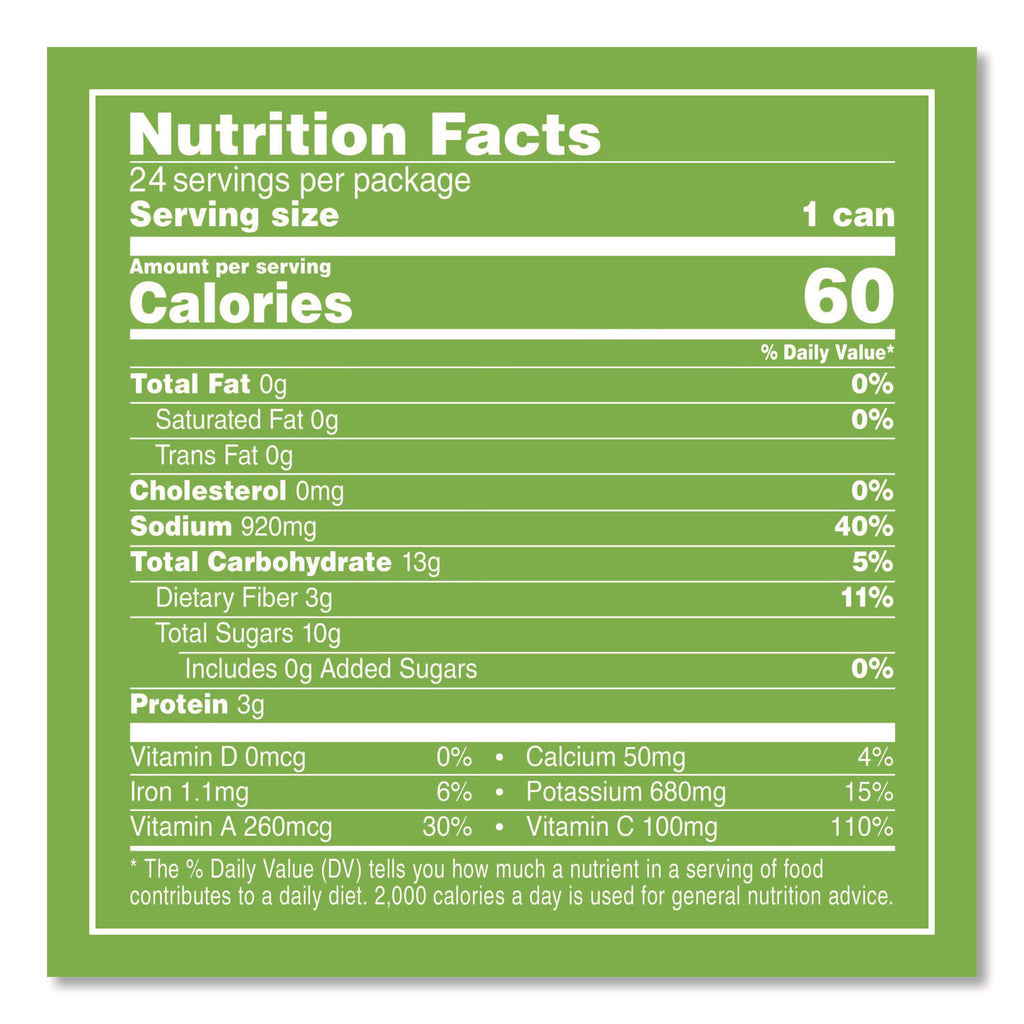 Vegetable Juice, 11.5 oz Can, 28/Carton, Ships in 1-3 Business Days