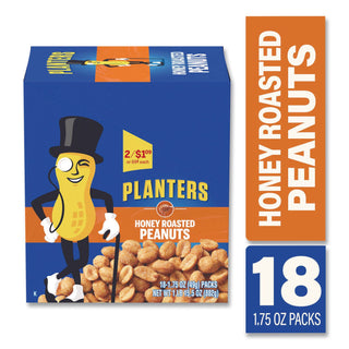 Honey Roasted Peanuts, 1.75 oz Tube, 18/Box, Ships in 1-3 Business Days