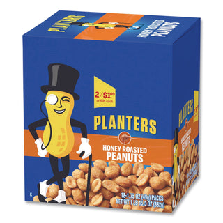 Honey Roasted Peanuts, 1.75 oz Tube, 18/Box, Ships in 1-3 Business Days