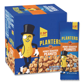 Honey Roasted Peanuts, 1.75 oz Tube, 18/Box, Ships in 1-3 Business Days
