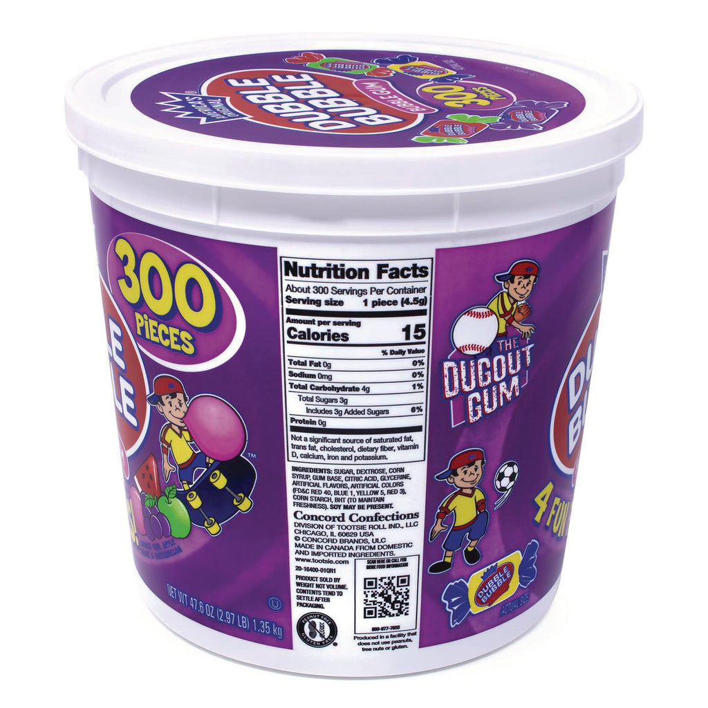 Bubble Gum Assorted Flavor Twist Tub, 300 Pieces/Tub, 1 Tub/Carton, Ships in 1-3 Business Days