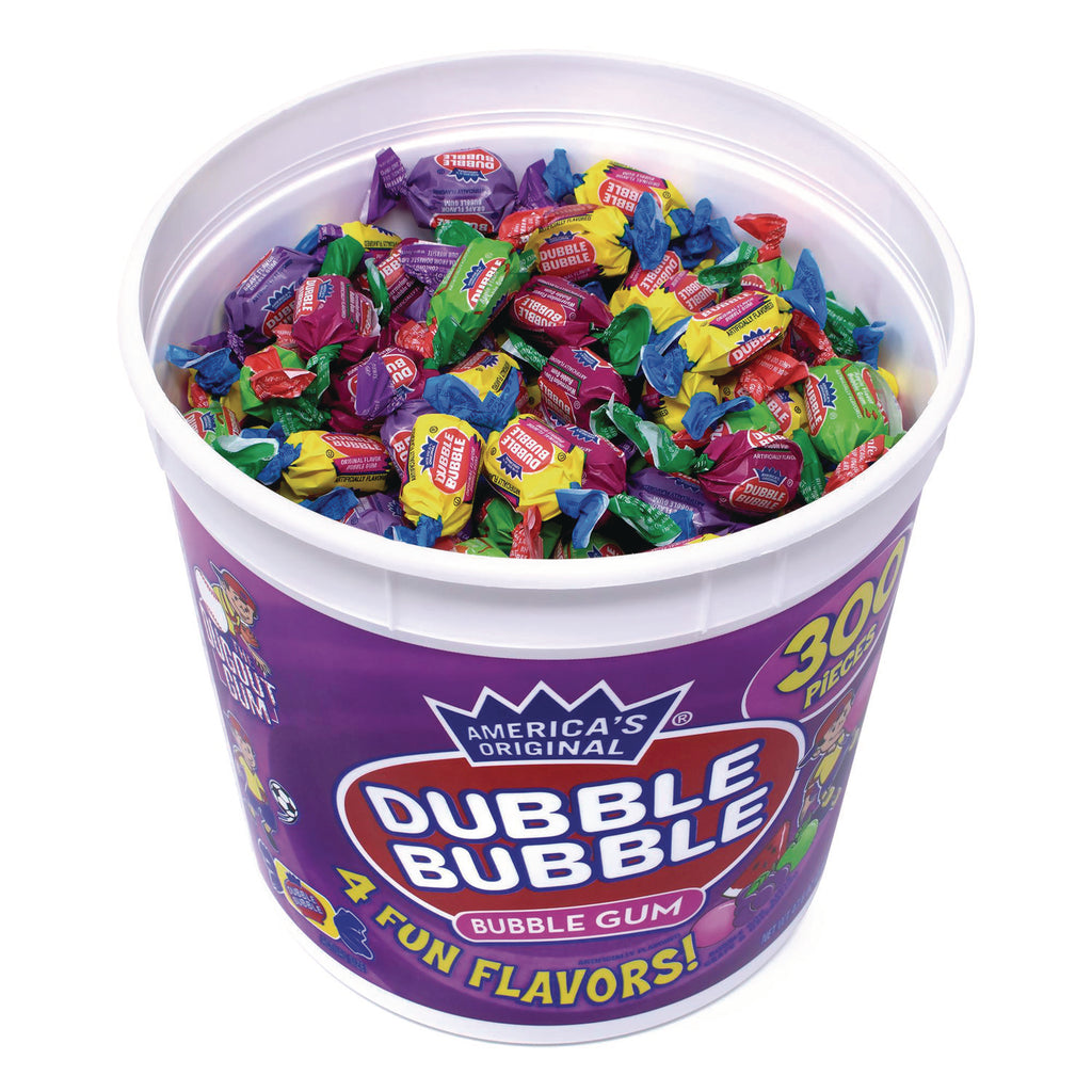 Bubble Gum Assorted Flavor Twist Tub, 300 Pieces/Tub, 1 Tub/Carton, Ships in 1-3 Business Days