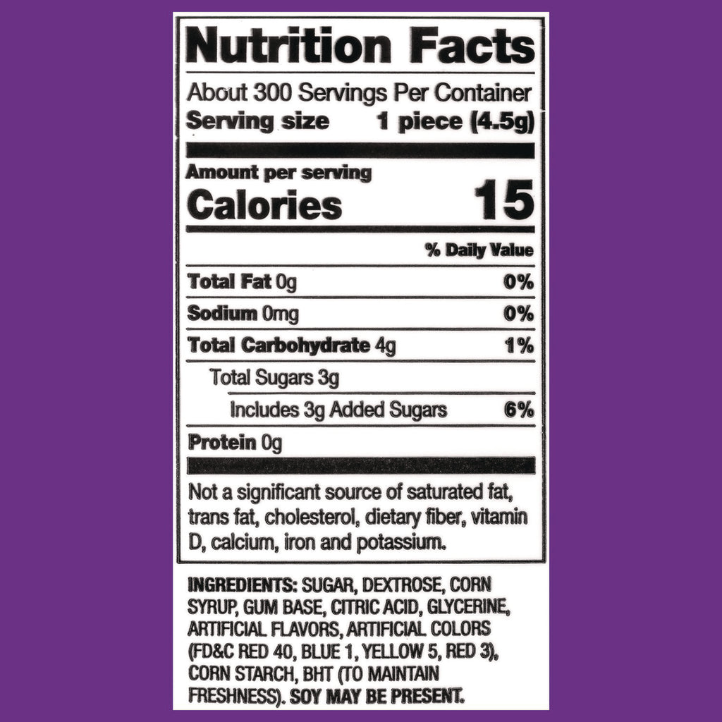 Bubble Gum Assorted Flavor Twist Tub, 300 Pieces/Tub, 1 Tub/Carton, Ships in 1-3 Business Days