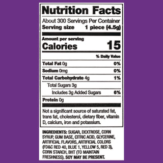 Bubble Gum Assorted Flavor Twist Tub, 300 Pieces/Tub, 1 Tub/Carton, Ships in 1-3 Business Days