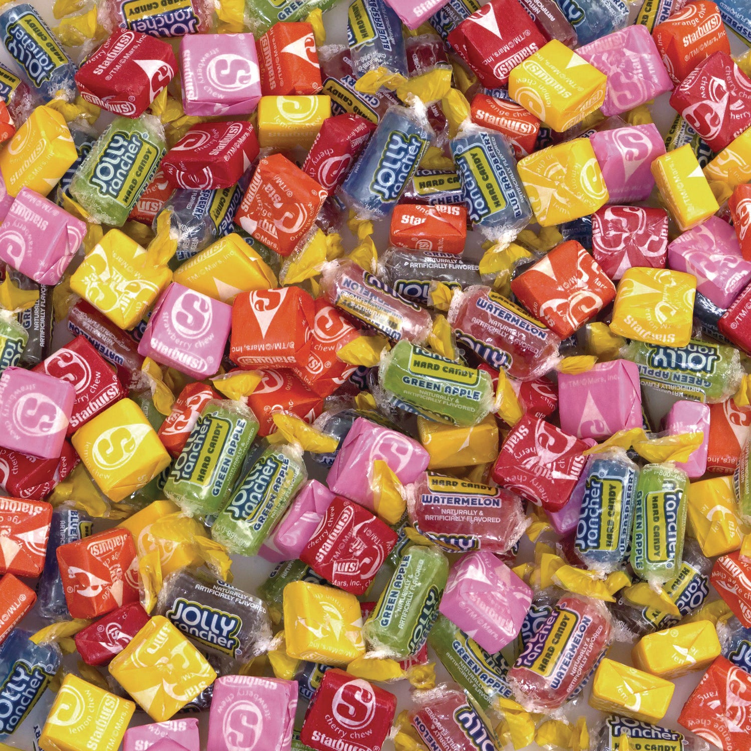 Chewy and Hard Candy Party Asst, Jolly Rancher/Starburst, 8.5 lbs Total, 2 Bag Bundle, Ships in 1-3 Business Days