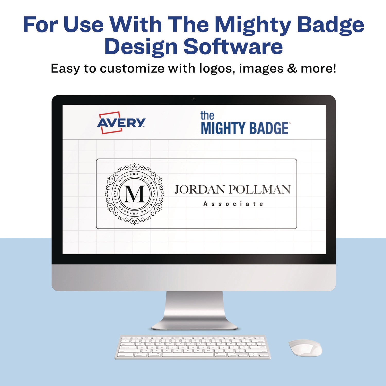 The Mighty Badge Name Badge Inserts, 1 x 3, Clear, Laser, 20/Sheet, 5 Sheets/Pack