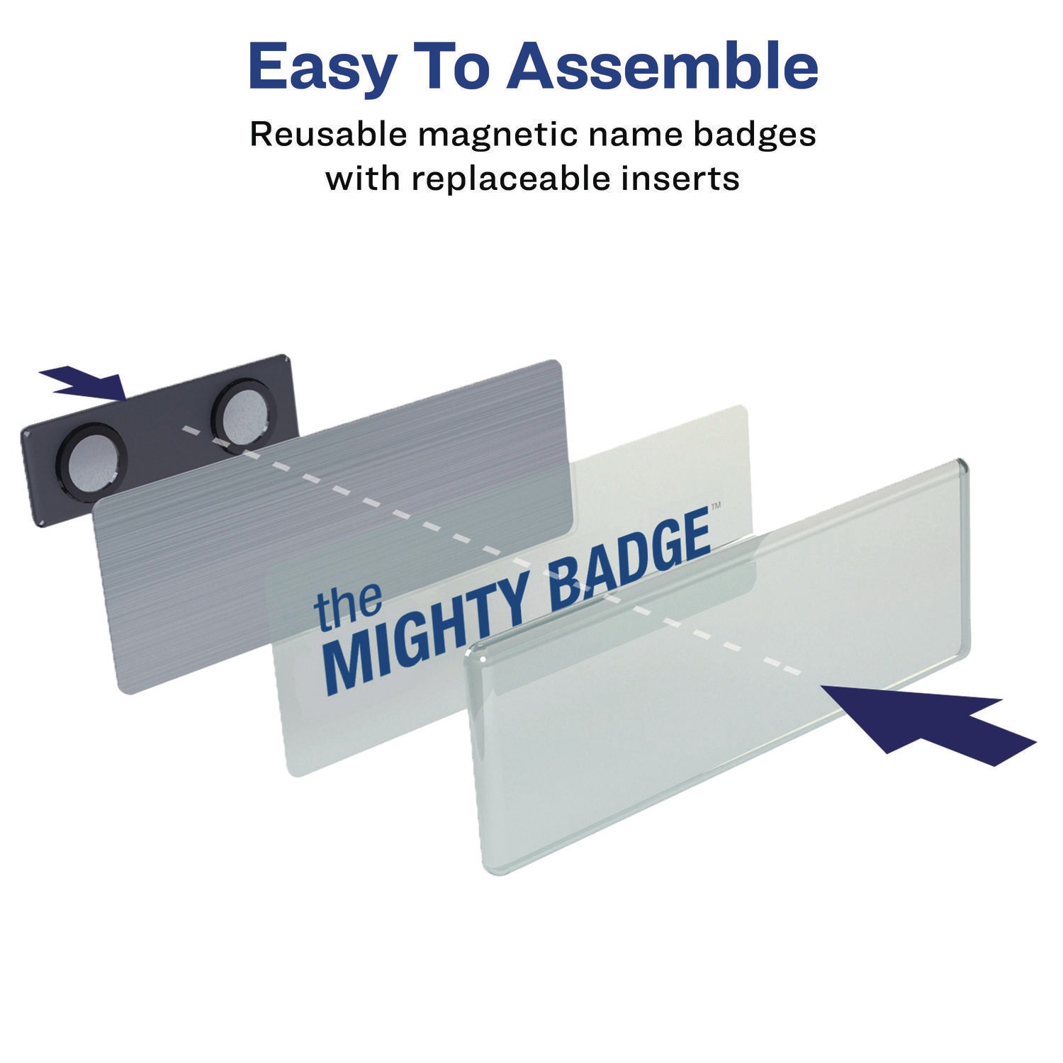 The Mighty Badge Name Badge Inserts, 1 x 3, Clear, Laser, 20/Sheet, 5 Sheets/Pack