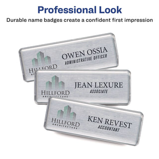 The Mighty Badge Name Badge Inserts, 1 x 3, Clear, Laser, 20/Sheet, 5 Sheets/Pack