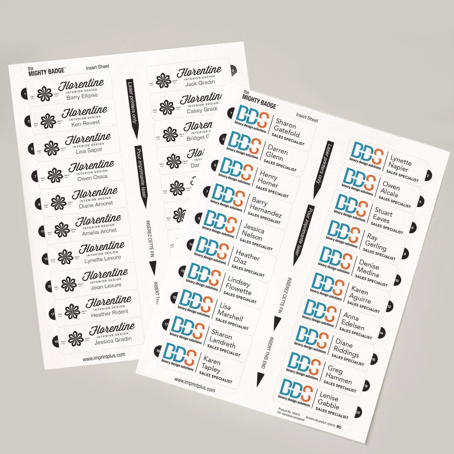 The Mighty Badge Name Badge Inserts, 1 x 3, Clear, Laser, 20/Sheet, 5 Sheets/Pack