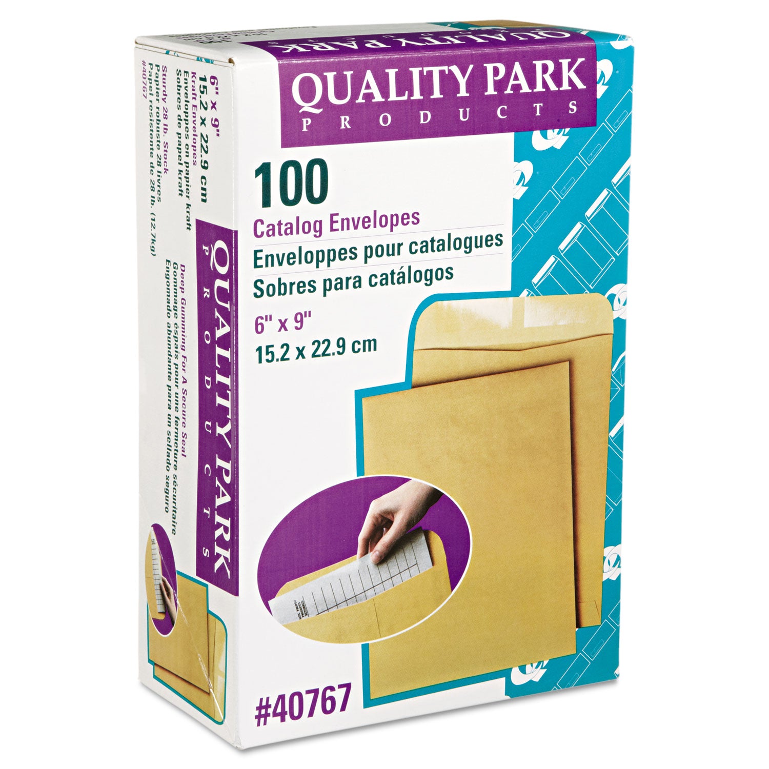 catalog-envelope-28-lb-bond-weight-kraft-#1-square-flap-gummed-closure-6-x-9-brown-kraft-100-box_qua40767 - 3