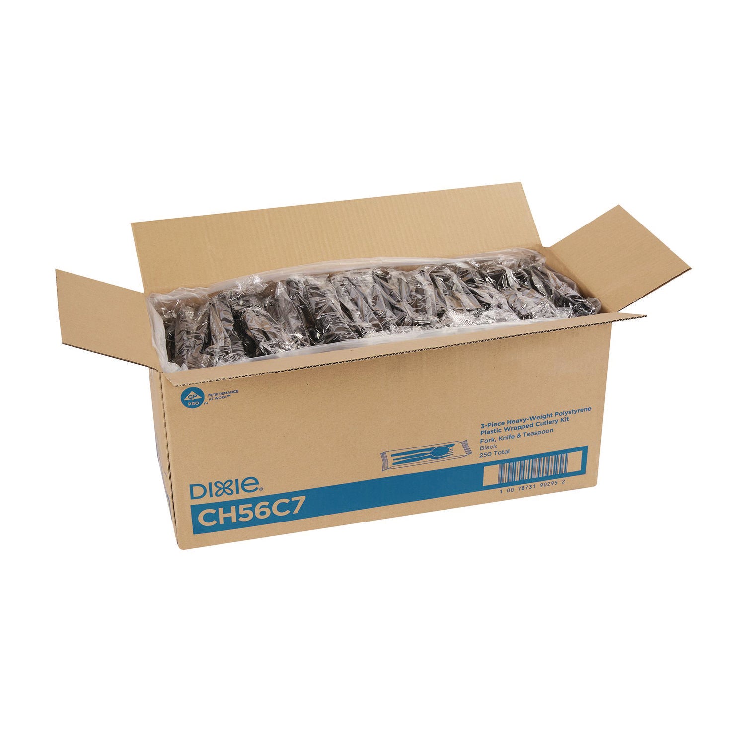Individually Wrapped Heavyweight Cutlery Set, Fork/Knife/Spoon, 250/Carton