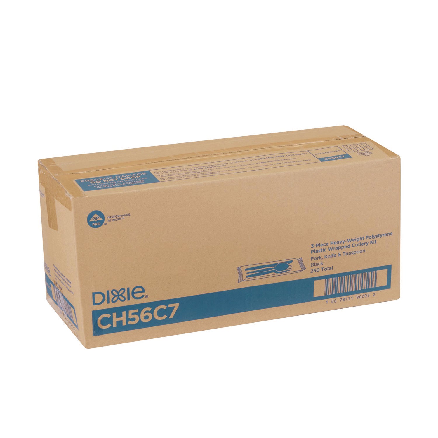 Individually Wrapped Heavyweight Cutlery Set, Fork/Knife/Spoon, 250/Carton
