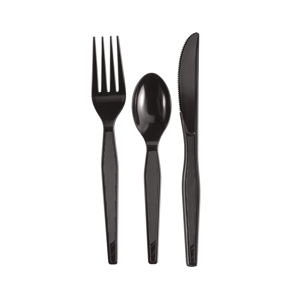 Individually Wrapped Heavyweight Cutlery Set, Fork/Knife/Spoon, 250/Carton