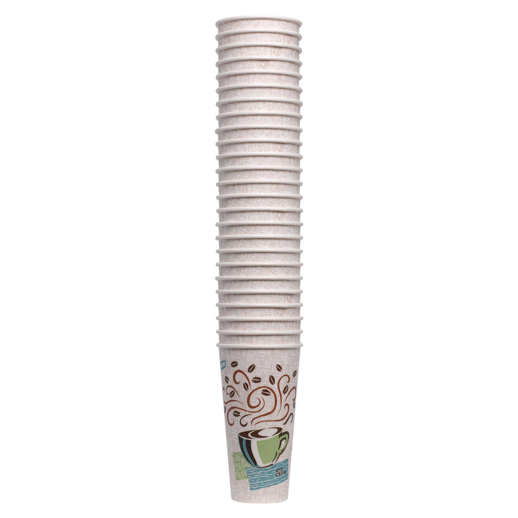 PerfecTouch Paper Hot Cups, 20 oz, Coffee Haze Design, 25/Pack