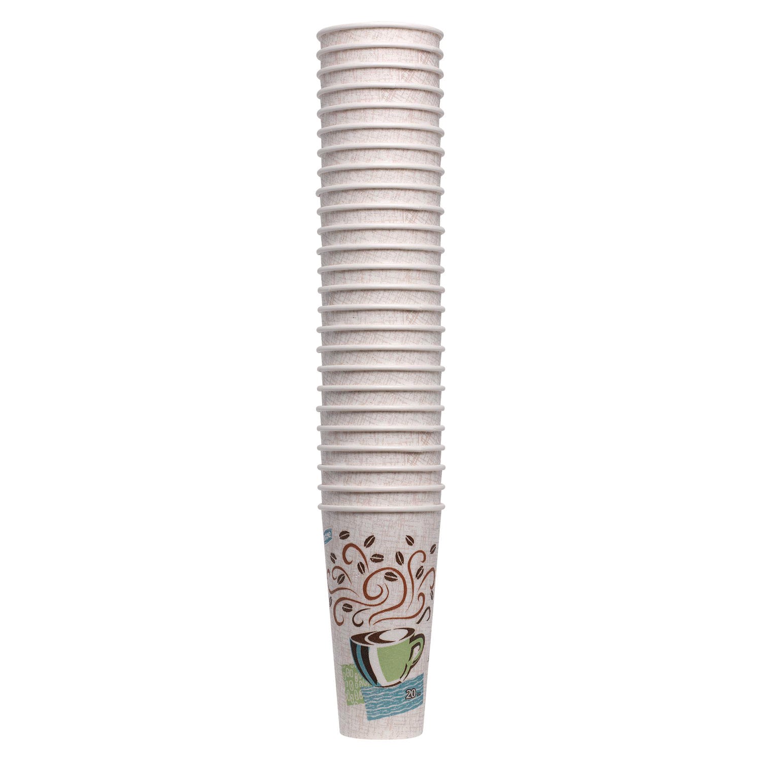 PerfecTouch Paper Hot Cups, 20 oz, Coffee Haze Design, 25/Pack