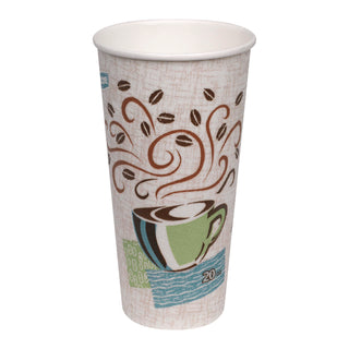 PerfecTouch Paper Hot Cups, 20 oz, Coffee Haze Design, 25/Pack