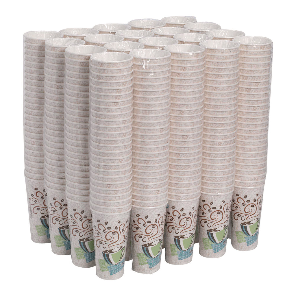 PerfecTouch Paper Hot Cups, 20 oz, Coffee Haze Design, 25/Pack