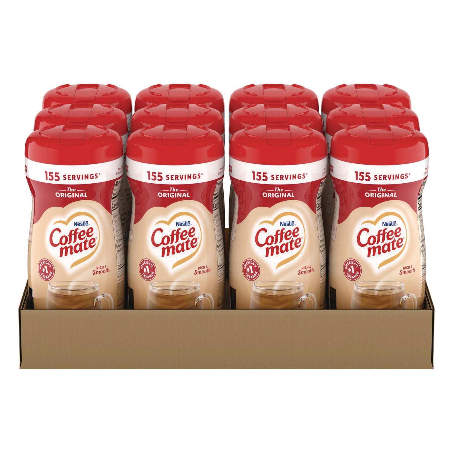 Non-Dairy Powdered Creamer, Original, 11 oz Canister, 12/Carton