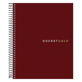 Docket Gold Planner, 1-Subject, Narrow Rule, Black Cover, (70) 8.5 x 6.75 Sheets