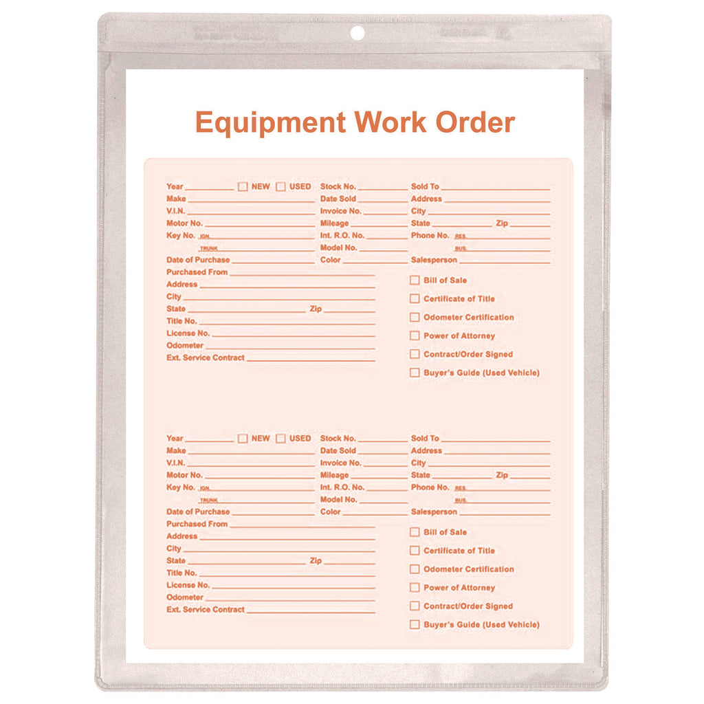 Clear Vinyl Shop Ticket Holders, Both Sides Clear, 50 Sheets, 9 x 12, 50/Box