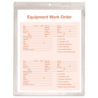 Clear Vinyl Shop Ticket Holders, Both Sides Clear, 50 Sheets, 9 x 12, 50/Box