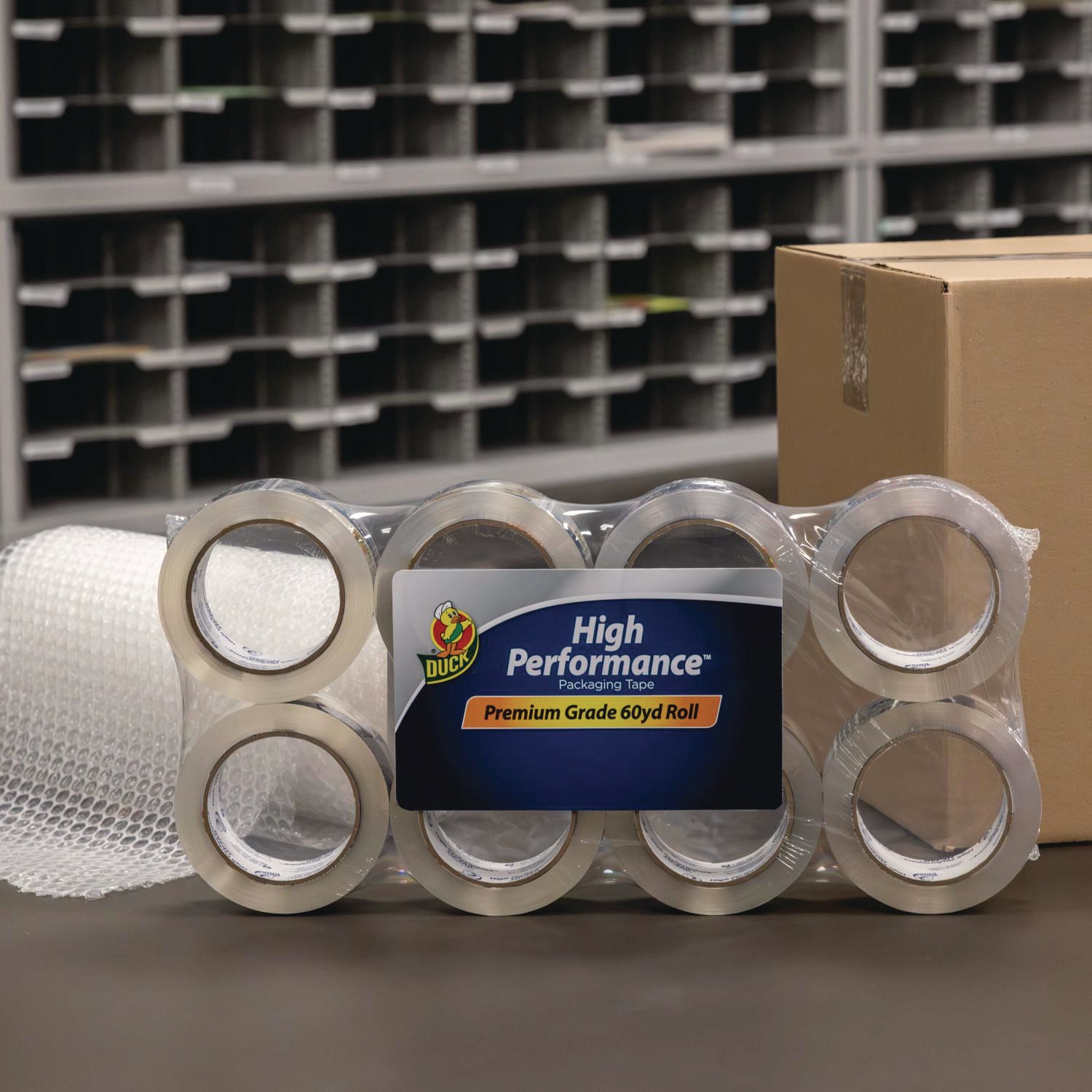 HP260 Packaging Tape, 3" Core, 1.88" x 60 yds, Clear, 8/Pack