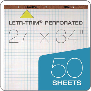 Easel Pads, Quadrille Rule (1 sq/in), 27 x 34, White, 50 Sheets, 4/Carton