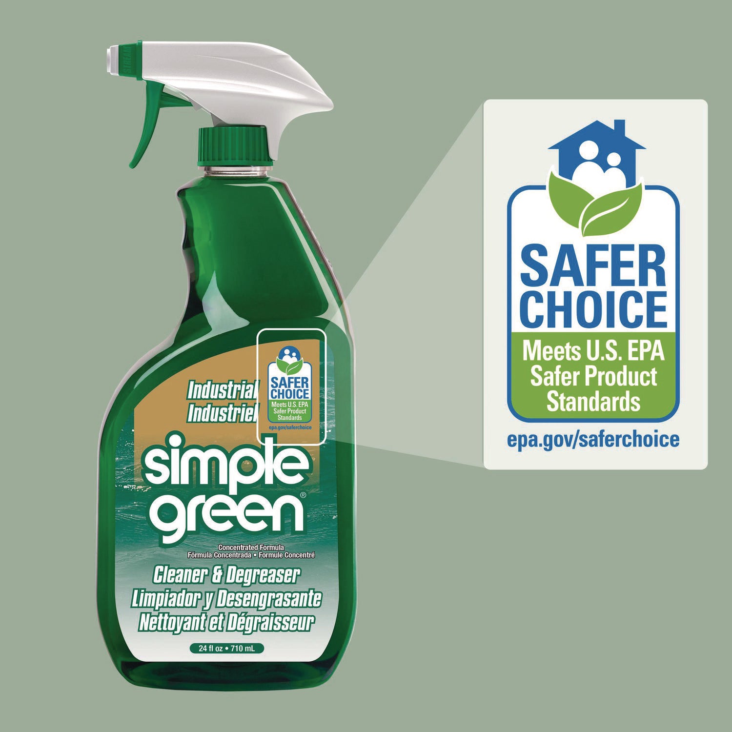 Industrial Cleaner and Degreaser, Concentrated, 24 oz Spray Bottle