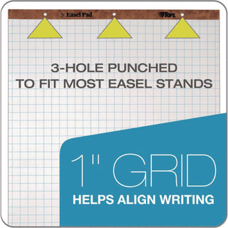Easel Pads, Quadrille Rule (1 sq/in), 27 x 34, White, 50 Sheets, 4/Carton