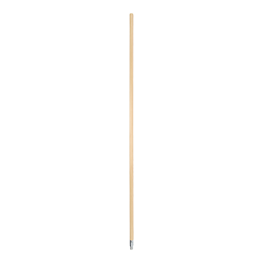 Metal Tip Threaded Hardwood Broom Handle, 0.94" dia x 60", Natural