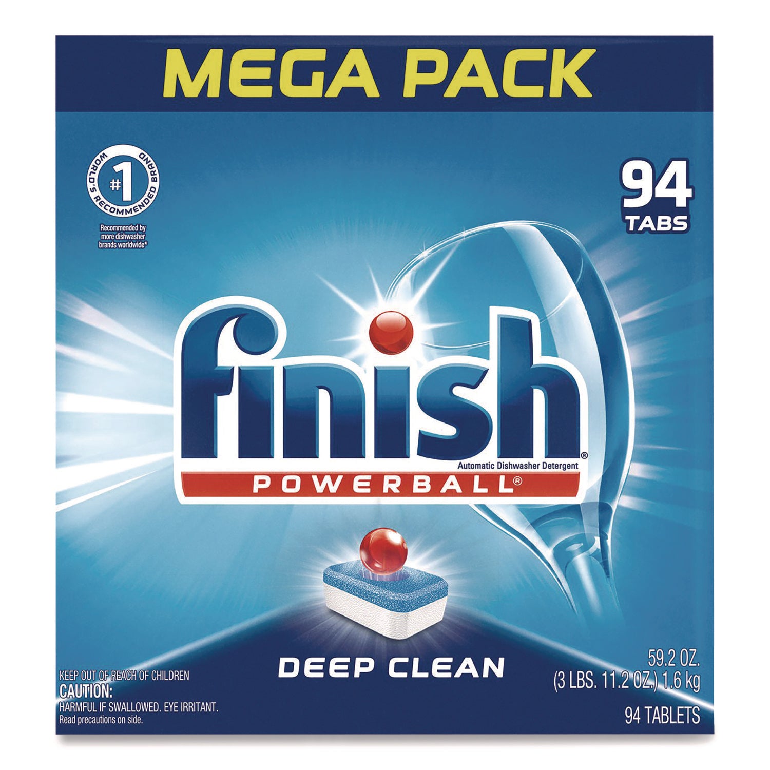Powerball Dishwasher Tabs, Fresh Scent, 94/Box, 4 Boxes/Carton