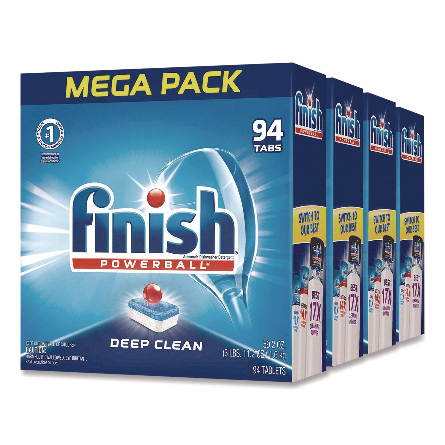 Powerball Dishwasher Tabs, Fresh Scent, 94/Box, 4 Boxes/Carton