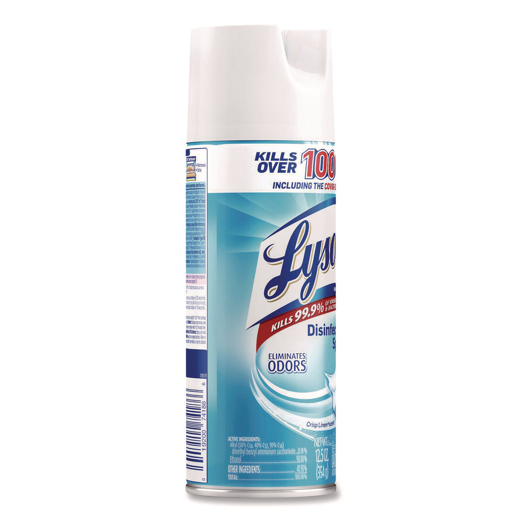 Disinfectant Spray, Crisp Linen Scent, 12.5 oz Aerosol Spray, 12/Carton