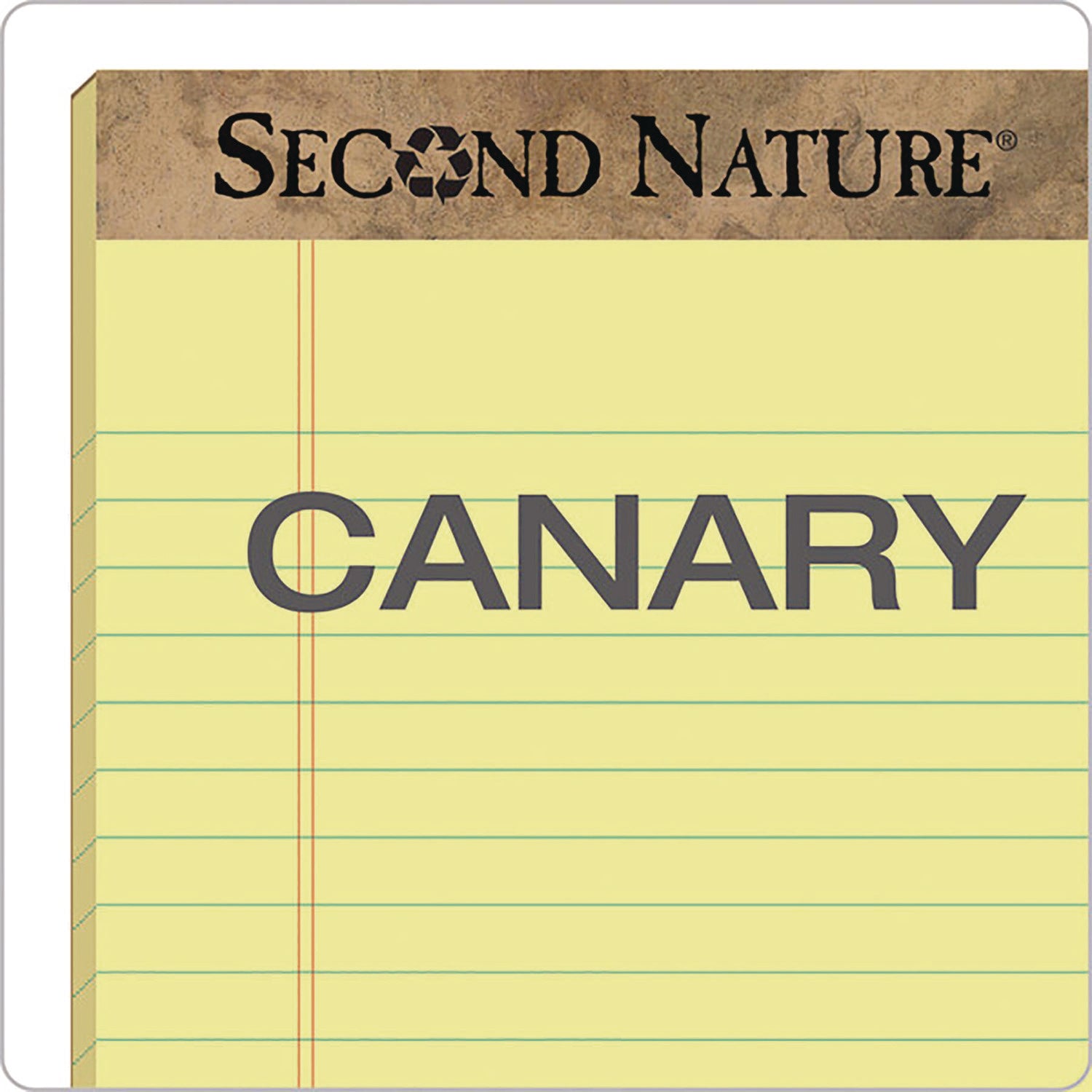 Second Nature Recycled Ruled Pads, Narrow Rule, 50 Canary-Yellow 5 x 8 Sheets, Dozen