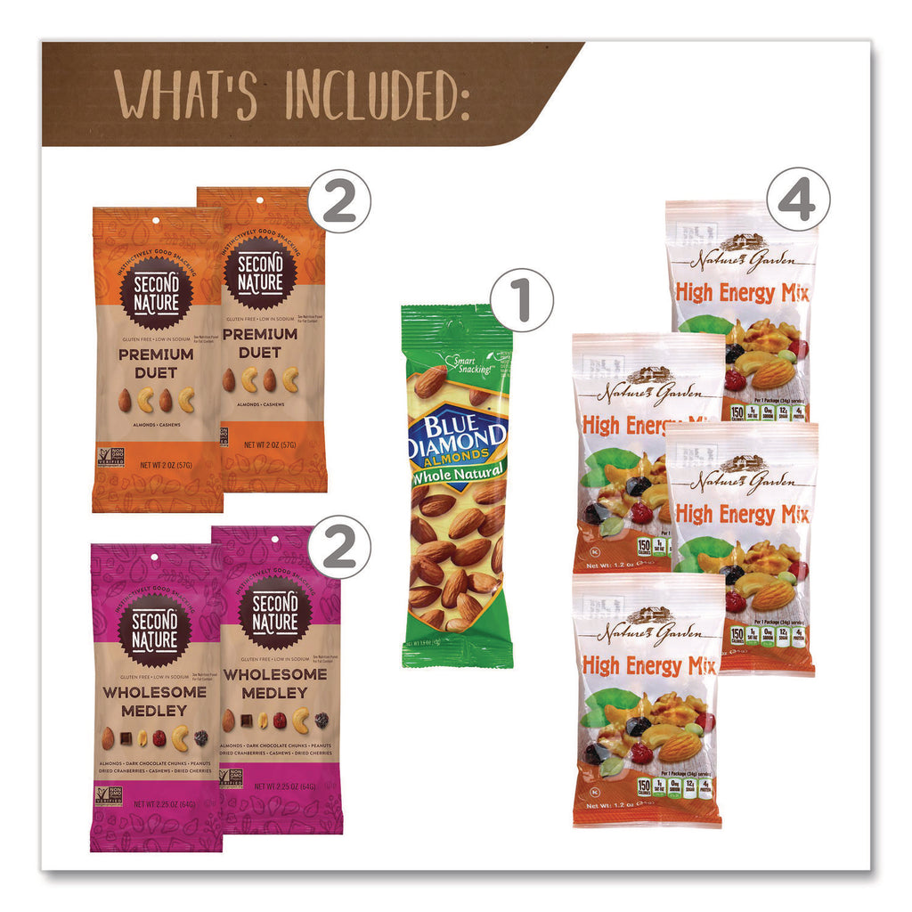Healthy Mixed Nuts Snack Box, 18 Assorted Snacks/Box, Ships in 1-3 Business Days