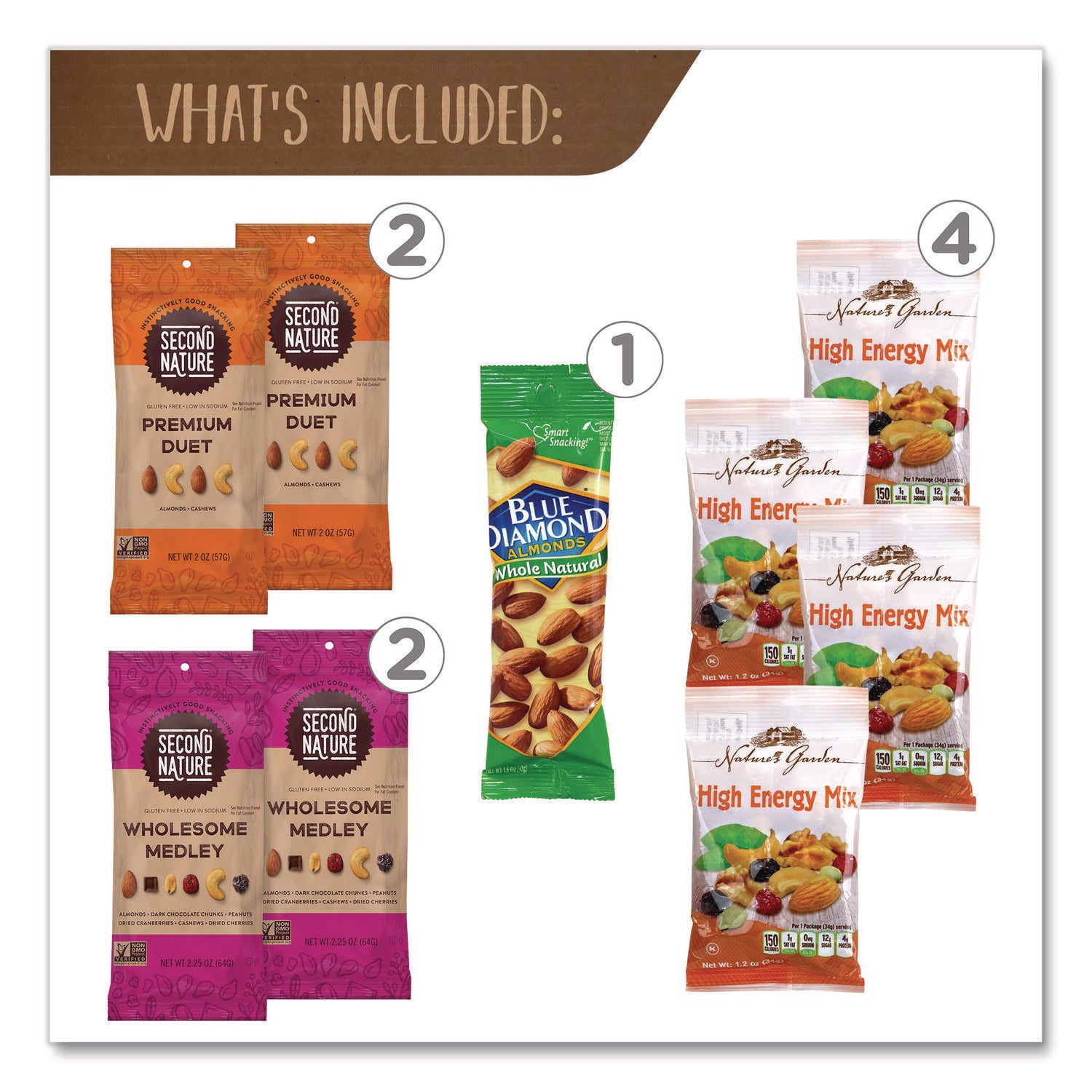 Healthy Mixed Nuts Snack Box, 18 Assorted Snacks/Box, Ships in 1-3 Business Days