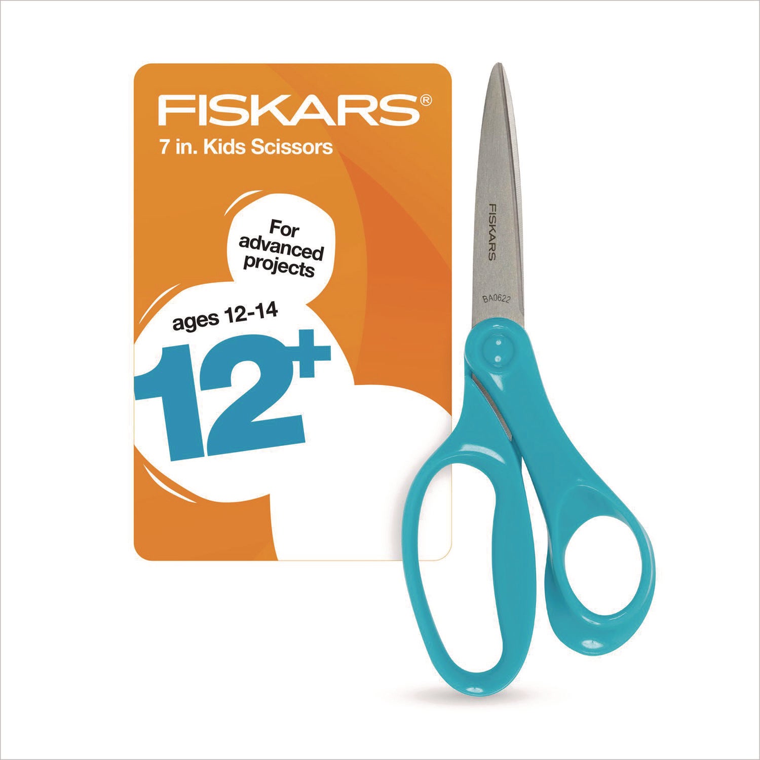 Fiskars Student Scissors - 7" Overall Length - Left/Right - Stainless Steel - Turquoise, Red, Lime, Blue, Pink, Purple - 1 Each