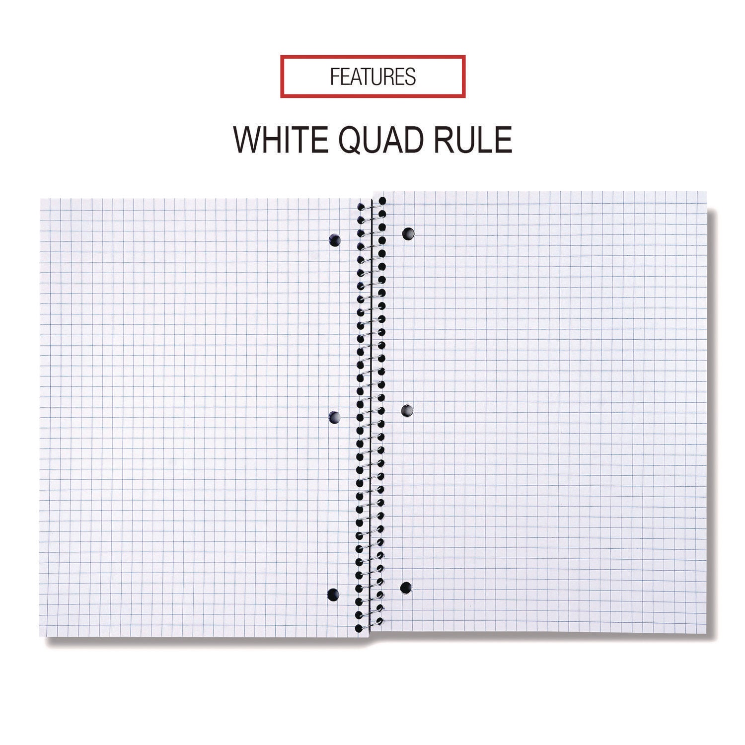 Wirebound Notebook, 1-Subject, Quadrille Rule (4 sq/in), Black Cover, (70) 10.5 x 8 Sheets