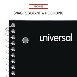 Wirebound Notebook, 1-Subject, Quadrille Rule (4 sq/in), Black Cover, (70) 10.5 x 8 Sheets