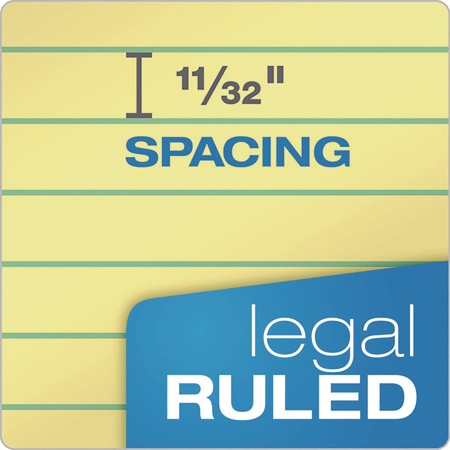 Second Nature Recycled Ruled Pads, Wide/Legal Rule, 50 Canary-Yellow 8.5 x 11.75 Sheets, Dozen
