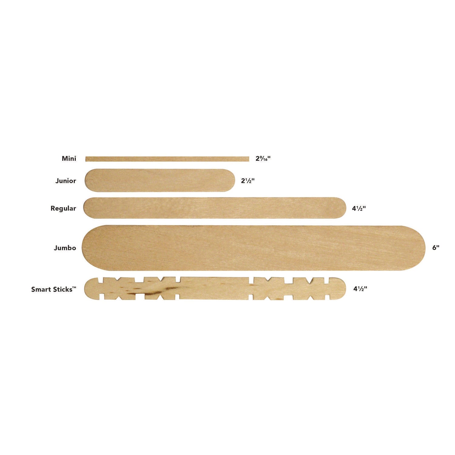 Natural Wood Craft Sticks, 6" x 0.75", Natural, 500/Box