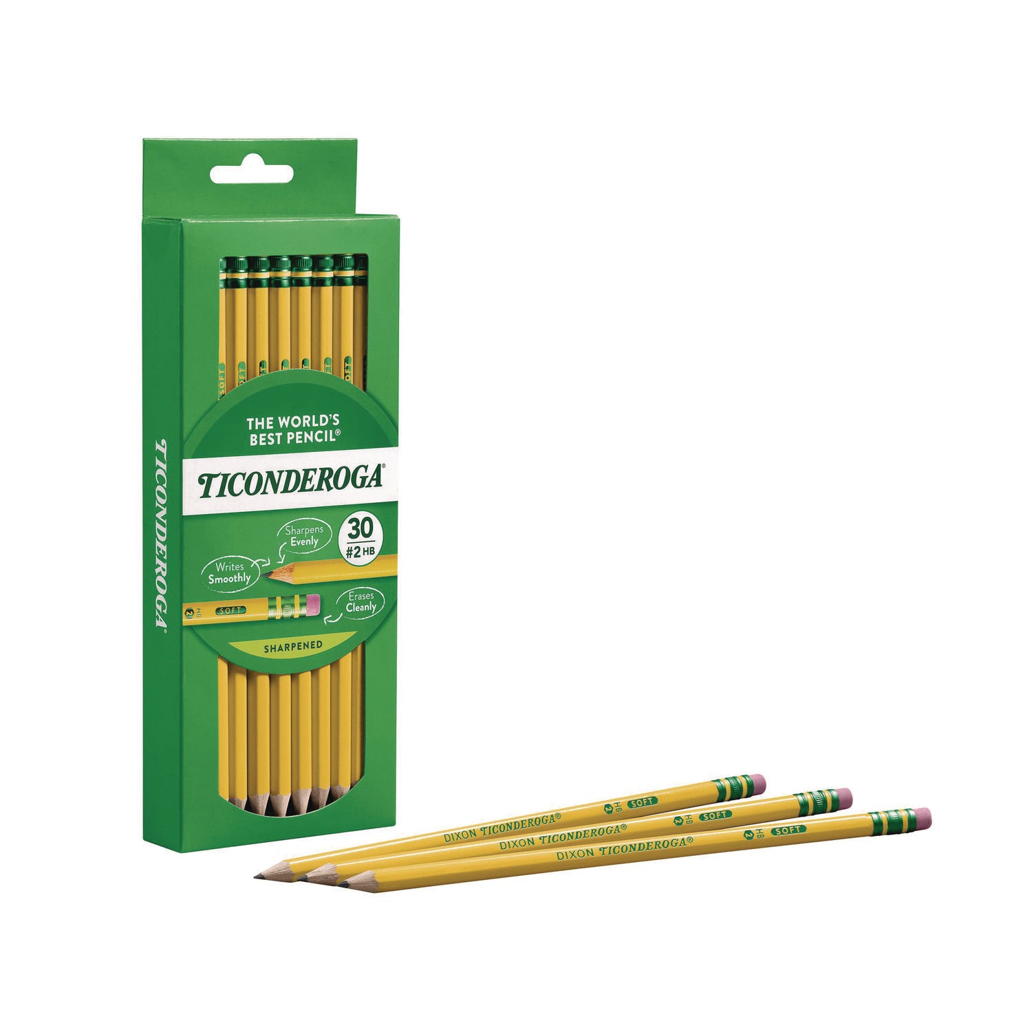 Pre-Sharpened Pencil, HB (#2), Black Lead, Yellow Barrel, 30/Pack